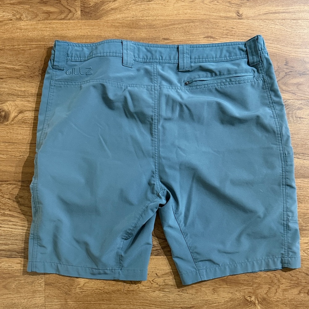 GILLZ Men Large Teal Blue Fishing 5 Pocket Zip Fly Casual Shorts - Picture 3 of 16